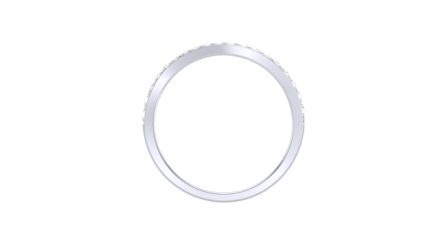 Lumiere Curve Band In Polished White Gold - 0.23 Ct Round Cut Diamond