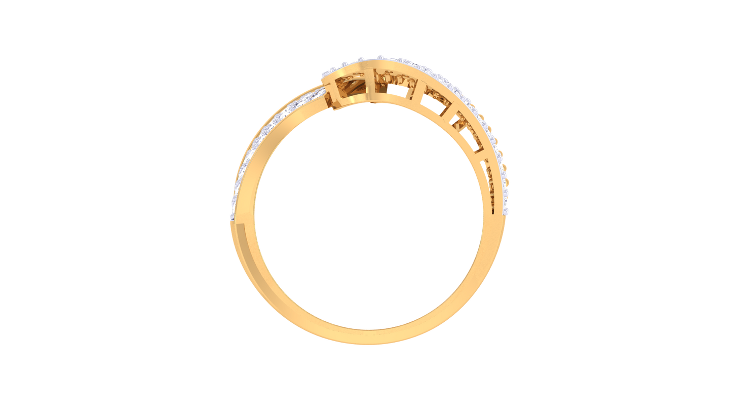 Lumiere Golden Leaf Harmony Ring - 0.49 Ct Diamonds In Gold