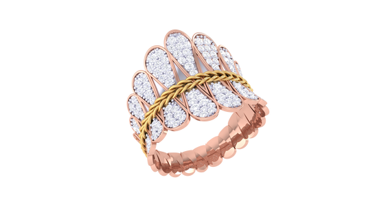 Lumiere Teardrop Tapestry Ring In Gold – 0.76 Ct Pave Set Diamonds