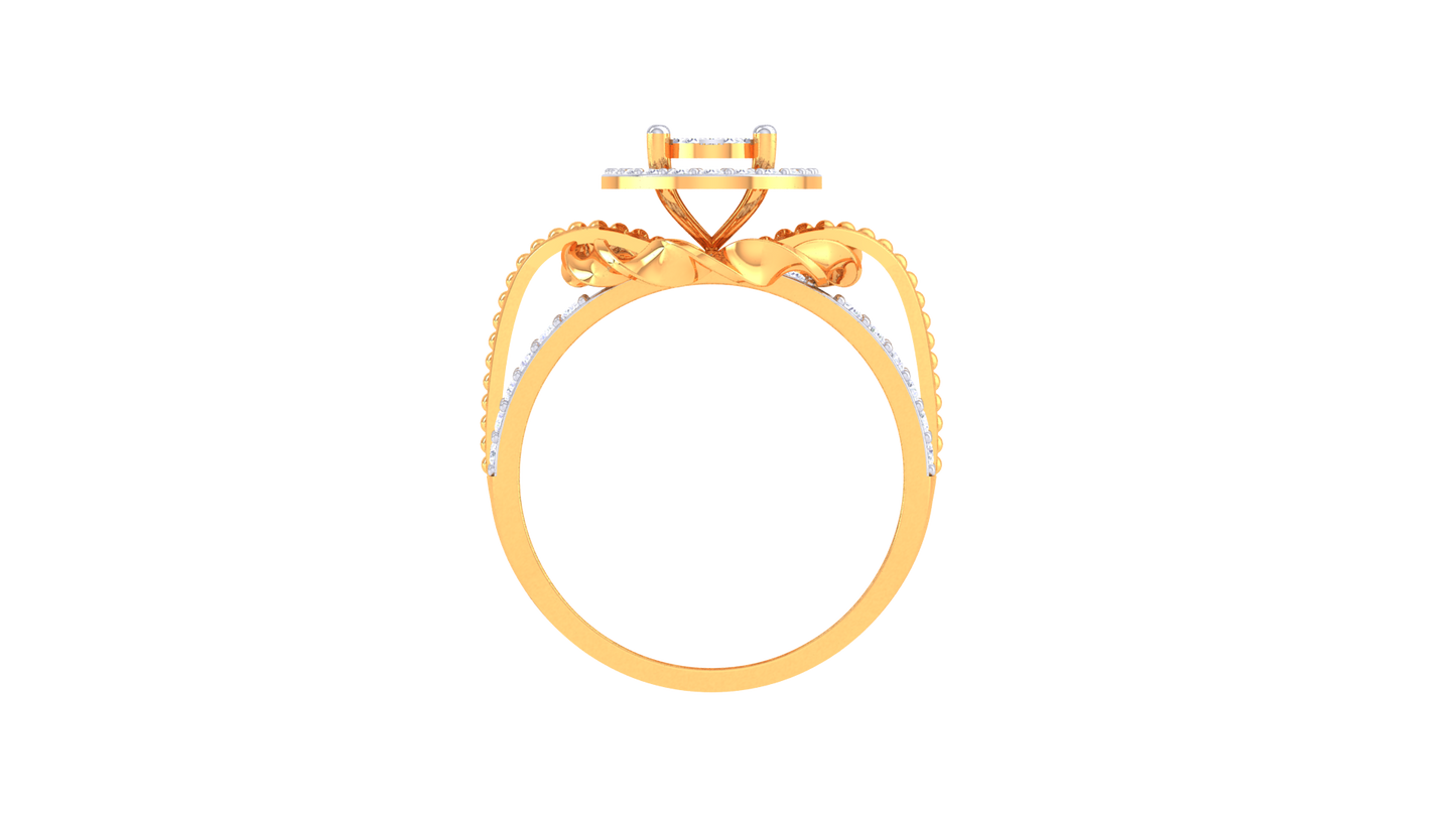 Artisan Tresse Royale – 0.72 Ct Ovel Diamond Gold Ring