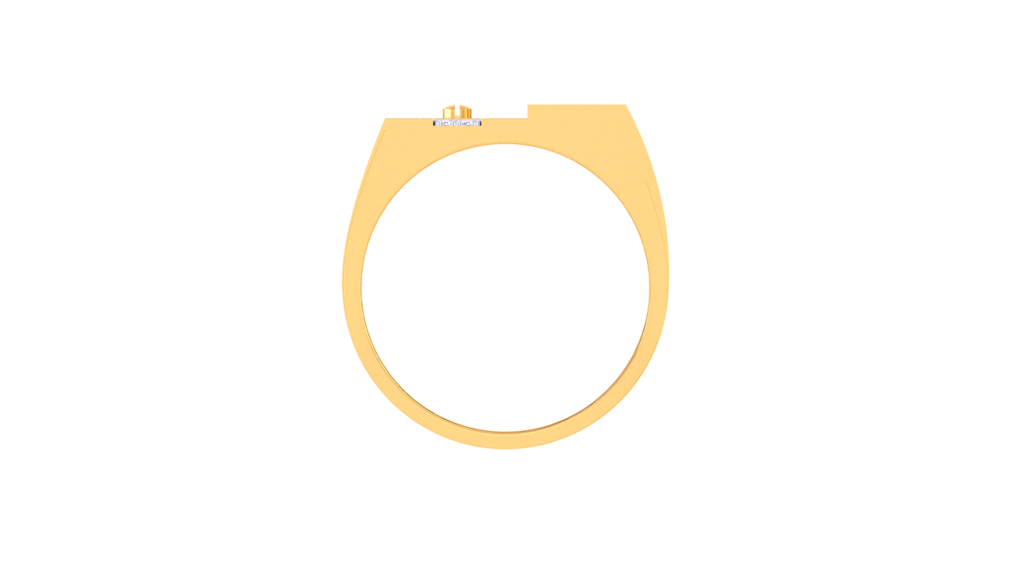 Éclat Motif Modulaire – 0.43 Ct Round Diamond Gold Ring