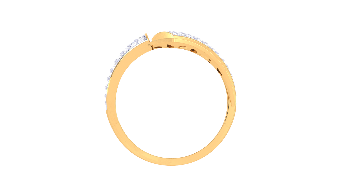 Lumiere Pave Curve Crossover Ring - 0.46 Ct Round Diamonds In Gold