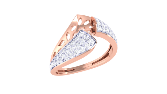 Lumiere Pave Curve Crossover Ring - 0.46 Ct Round Diamonds In Gold