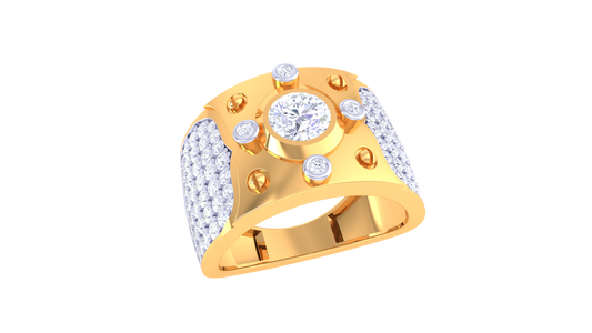 Lumière Couronne Radieuse – 1.68 Ct Round Diamond Gold Ring