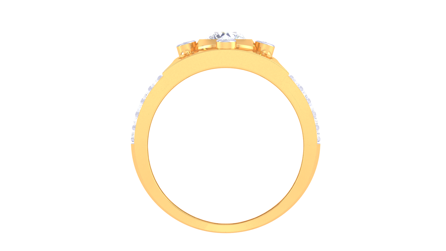Lumière Couronne Radieuse – 1.68 Ct Round Diamond Gold Ring