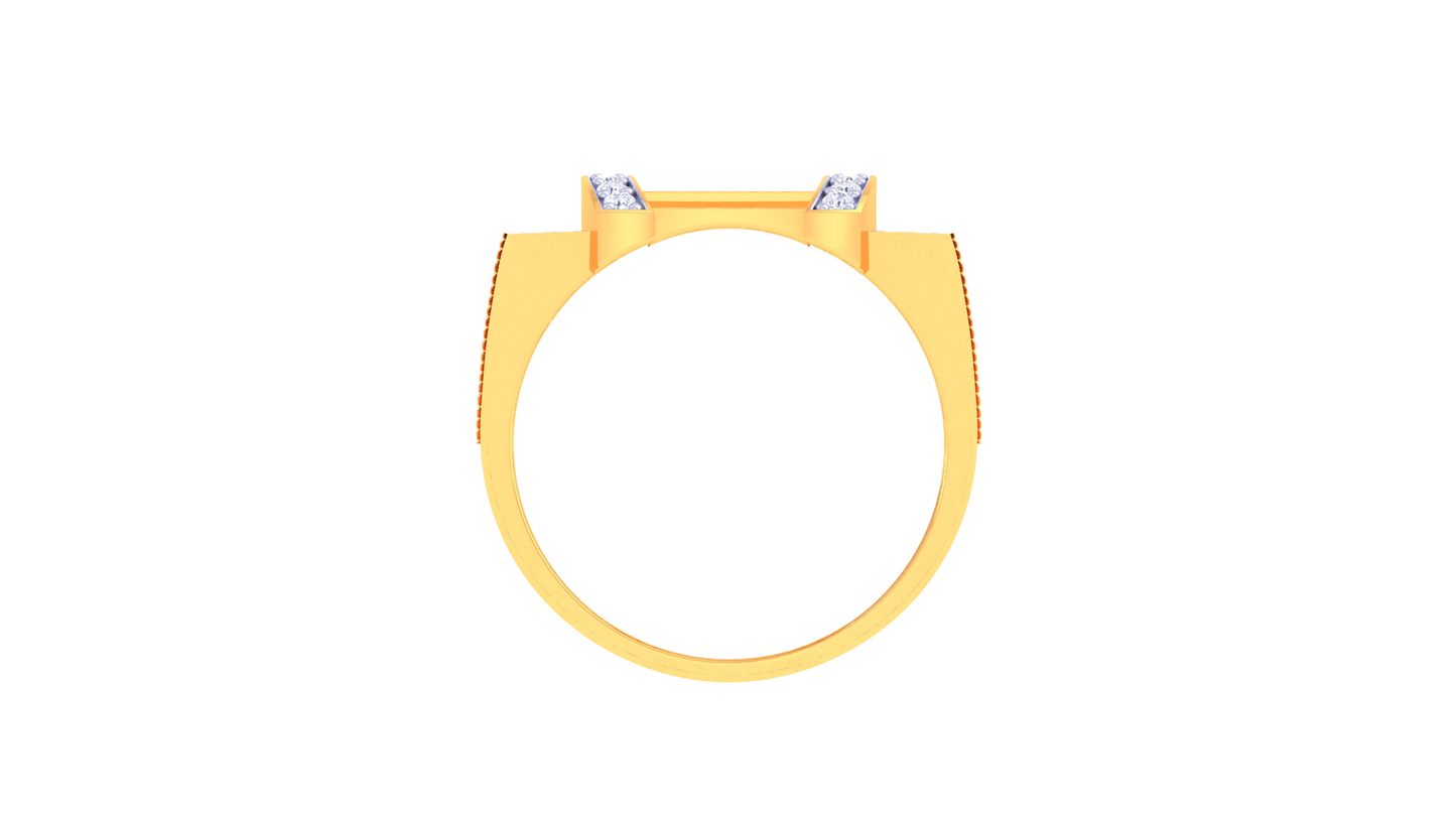 Éclat Mosaïque Signature Gold Ring – 0.40 Ct Round Diamond