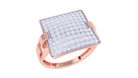 Éclat Carreau Audacieux – 0.79 Ct Round Diamond Gold Ring