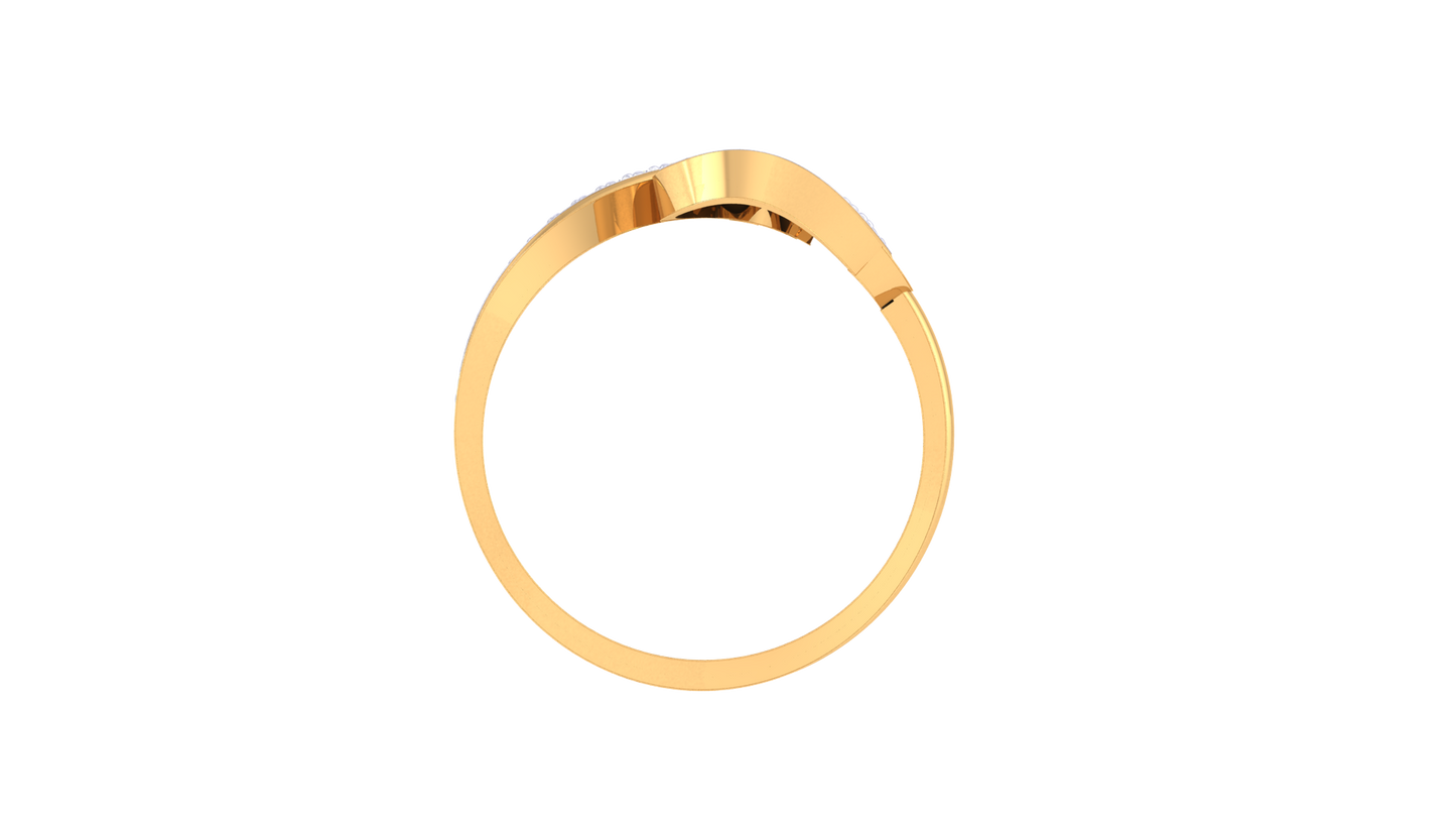 Lumiere Royal Arc Gold Ring - 0.31 Ct Round Diamond Accents