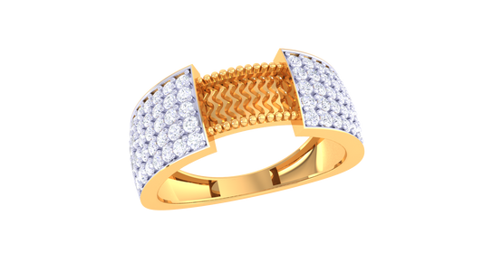 Éclat Arête Moderne – 0.8 Ct Round Diamond Gold Ring