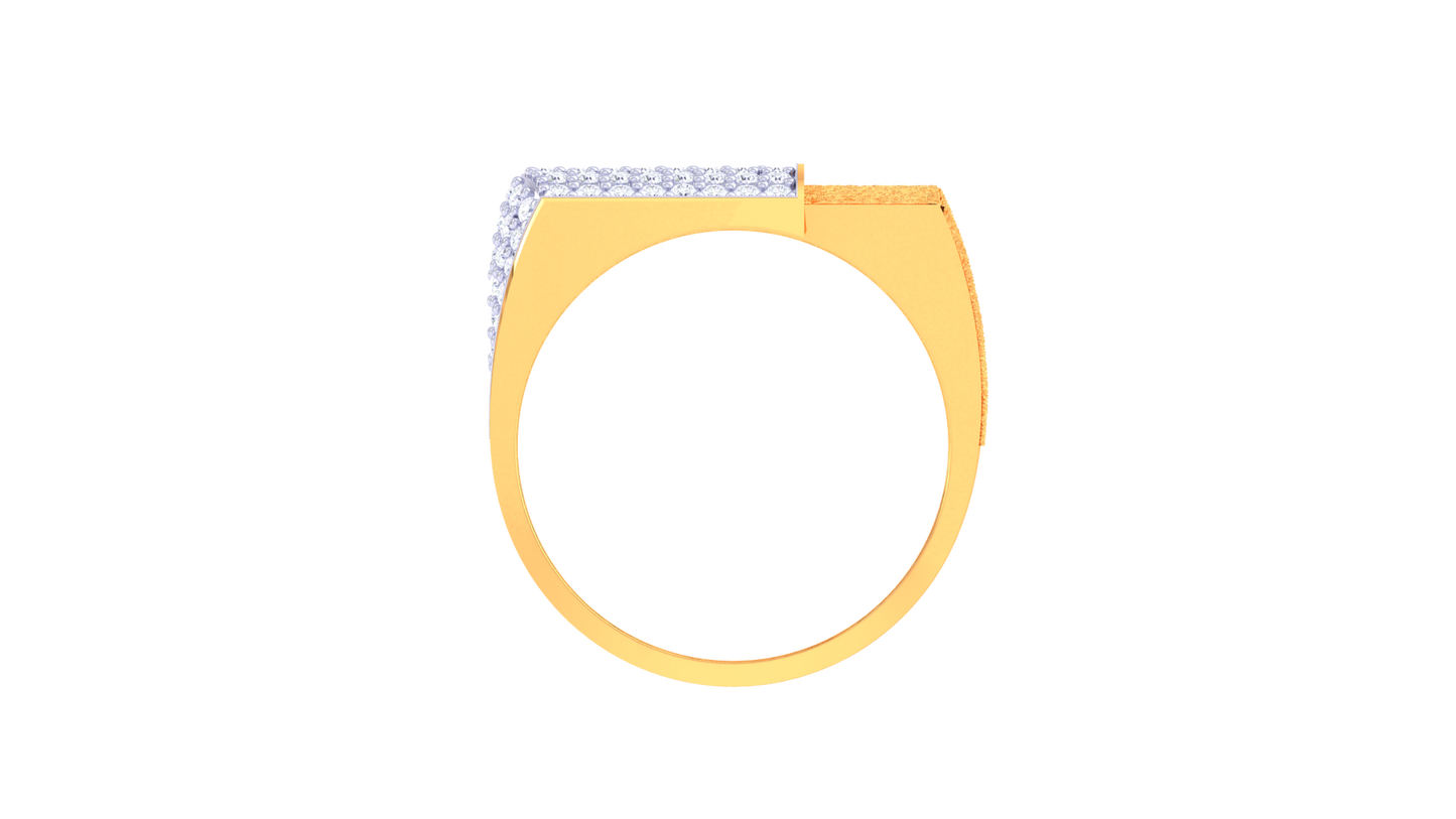 Iconique Signature Band – 0.62 Ct Modernist Pavé Diamond Gold Ring