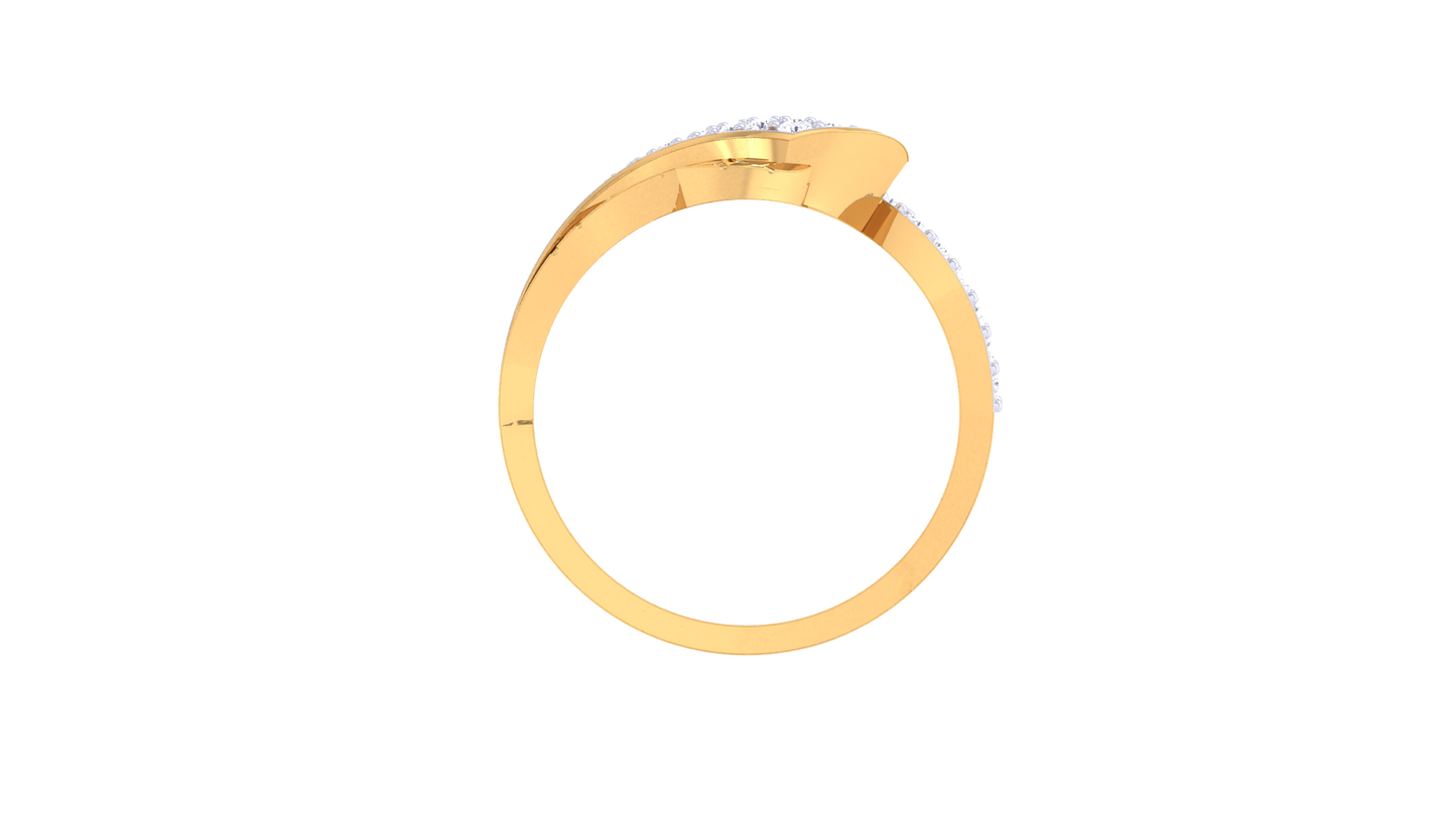 Lumiere Intertwined Grace Gold Ring In Dual-Tone - 0.30 Ct Round Brilliant Cut Diamonds