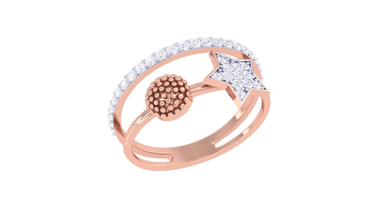 Eclat Stellar Duo Ring In Yellow Gold – 0.27 Ct Brilliant Cut Diamonds