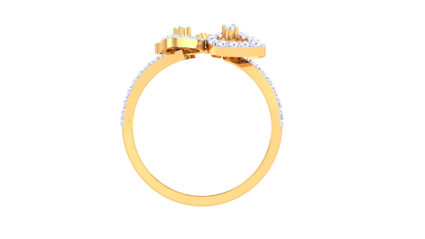 Eclat Petal Radiance Rose Gold Ring – 0.45 Ct Sparking Diamonds