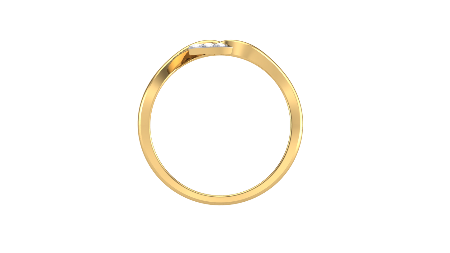 Lumiere Marquise Loop Ring In Polished Gold - 0.12 Ct Round Diamonds