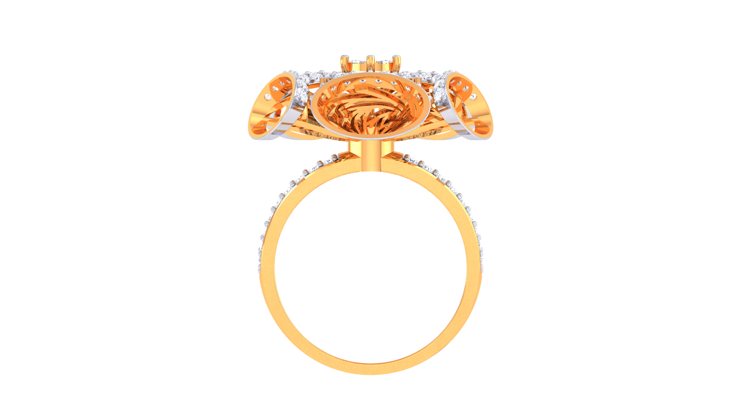 Éclat Centrale Majesté – 0.95 Ct Round Diamond Gold Ring