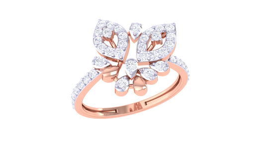 Eclat Twin Marquise Bloom Rose Gold Ring – 0.38 Ct Diamonds Cluster