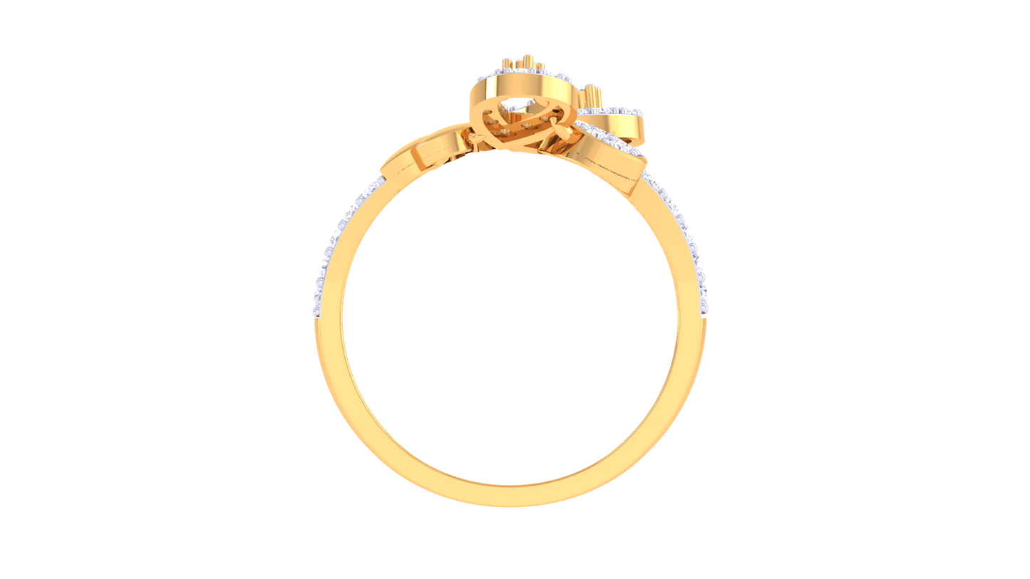 Eclat Trio Teardrop Harmony Gold Ring – 0.37 Ct Spaarking Diamonds