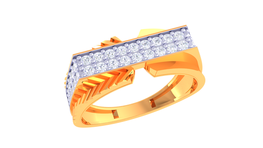 Éclat Vertige Pavé – 0.51 Ct Round Cut Diamond Gold Ring