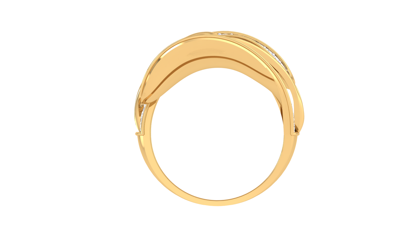Lumiere Waves of Brilliance Golden Ring – 1.65 Ct Pave Set Diamonds