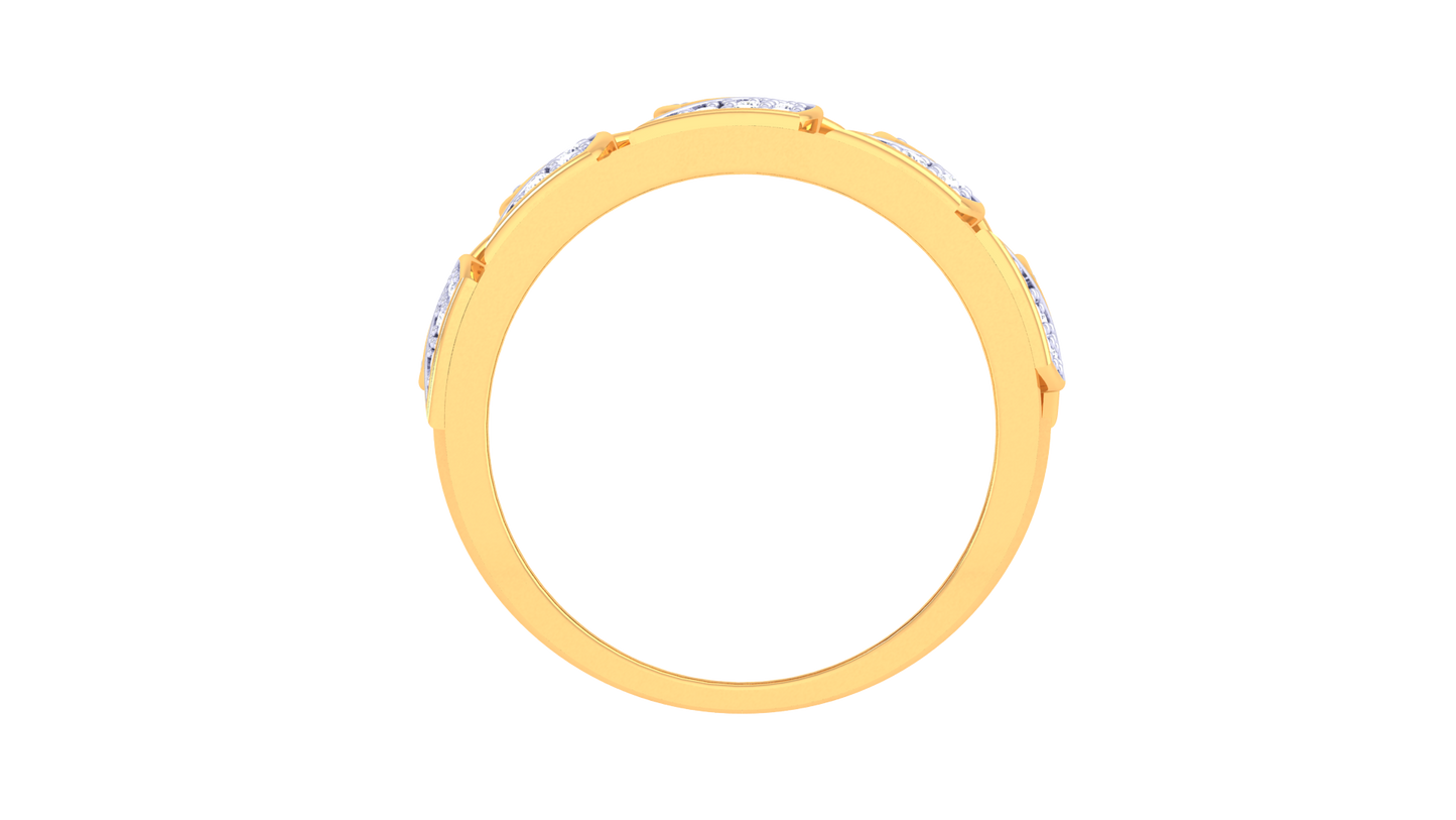 Éclat Zigzag Illustre – 0.38 Ct Round Diamond Gold Ring