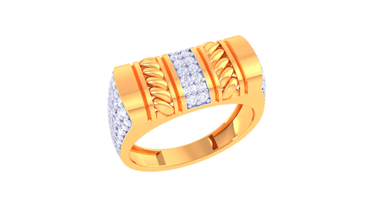 Éclat Signature Braid Gold Ring – 0.82 Ct Bold Diamonds
