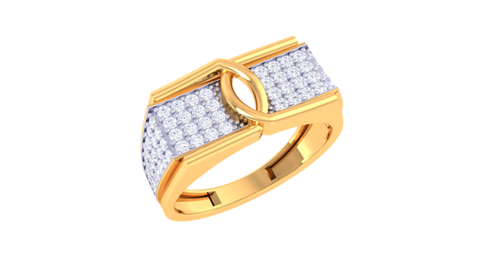 Iconique Ellipse Distinctive – 0.6 Ct Round Diamond Gold Ring