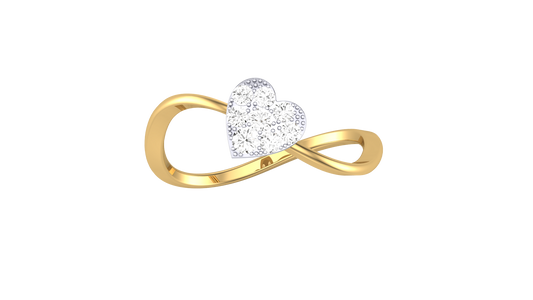 Eclat Fleuron Bold Cluster Ring - 0.17 Ct Heart Shaped Round Diamonds In Gold