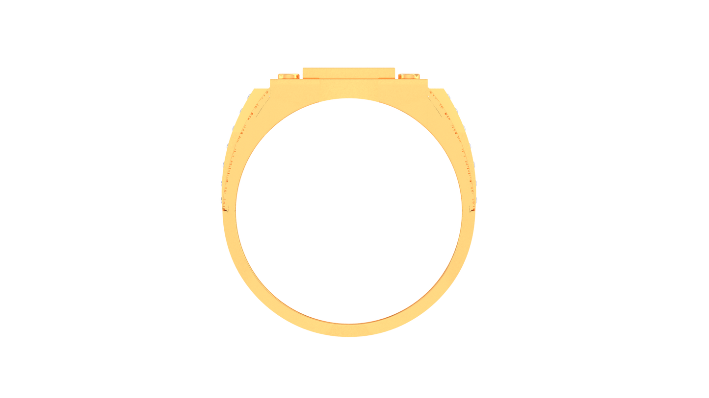 Éclat Signature Motif Gold Ring – 0.72 Ct Pave Diamonds