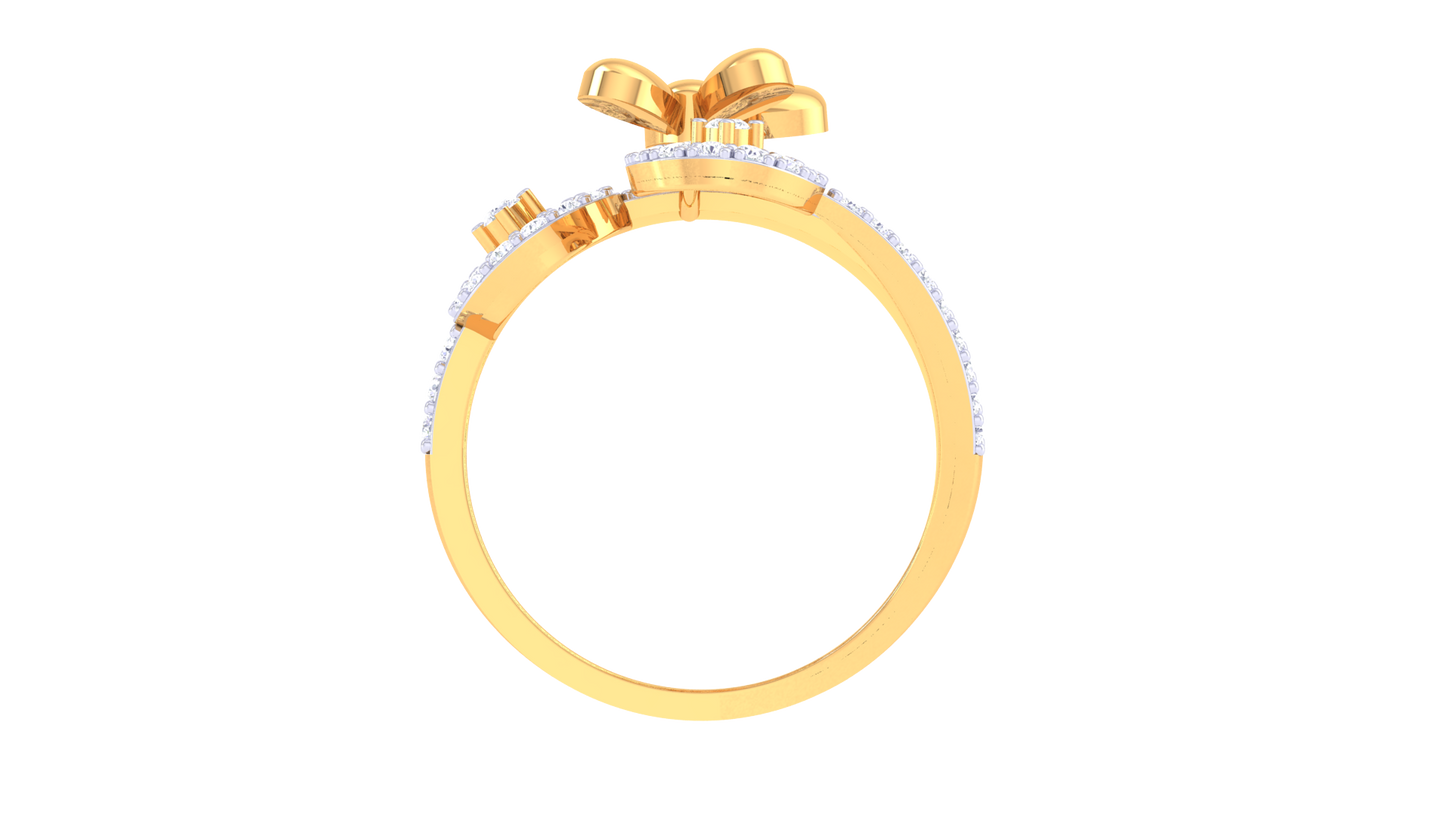 Lumiere Twin Halo Bloom Gold Ring - 0.45 Ct Diamond Accents