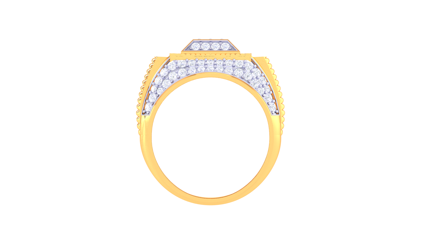 Éclat Miroir Noble – 0.89 Ct Round Diamond Gold Ring