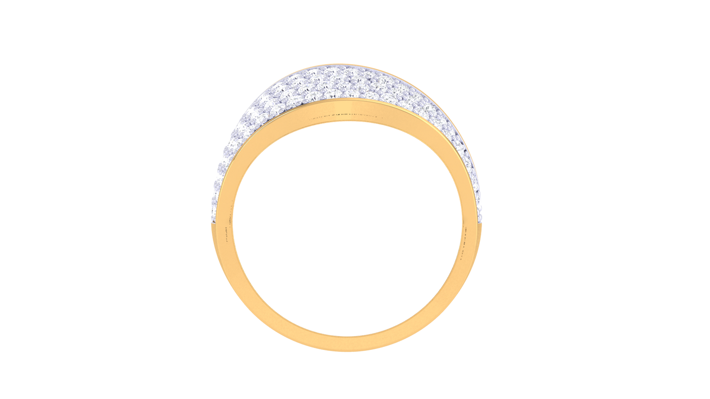 Lumiere Twist Lattice Gold Ring - 0.62 Ct Pavé Diamond