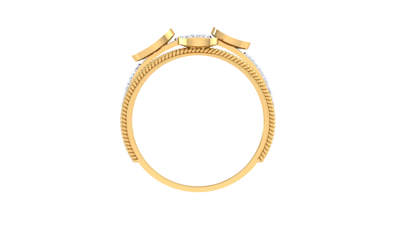 Eclat Celestial Orbit Ring In Gold – 0.27 Ct Diamonds With Asymmetric Elegance