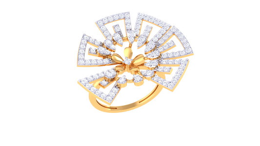 Eclat Radiant Bloom Ring In Gold – 0.88 Ct Brilliant Round Diamonds