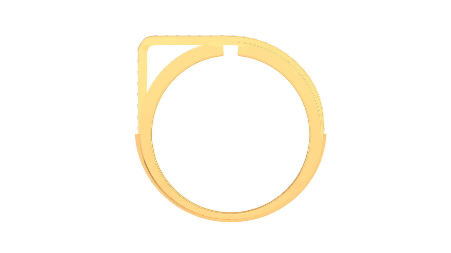 Iconique Ligne Pure – 0.38 Ct Round Diamond Gold Ring