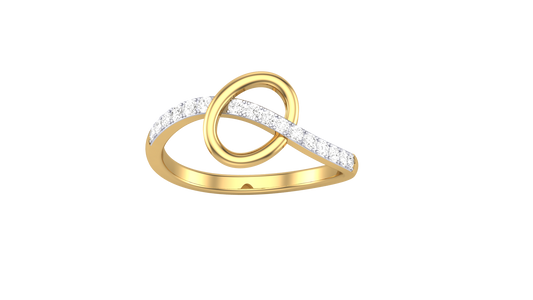 Lumiere Orbit Loop Ring – 0.17 Ct Round Diamonds In Gold