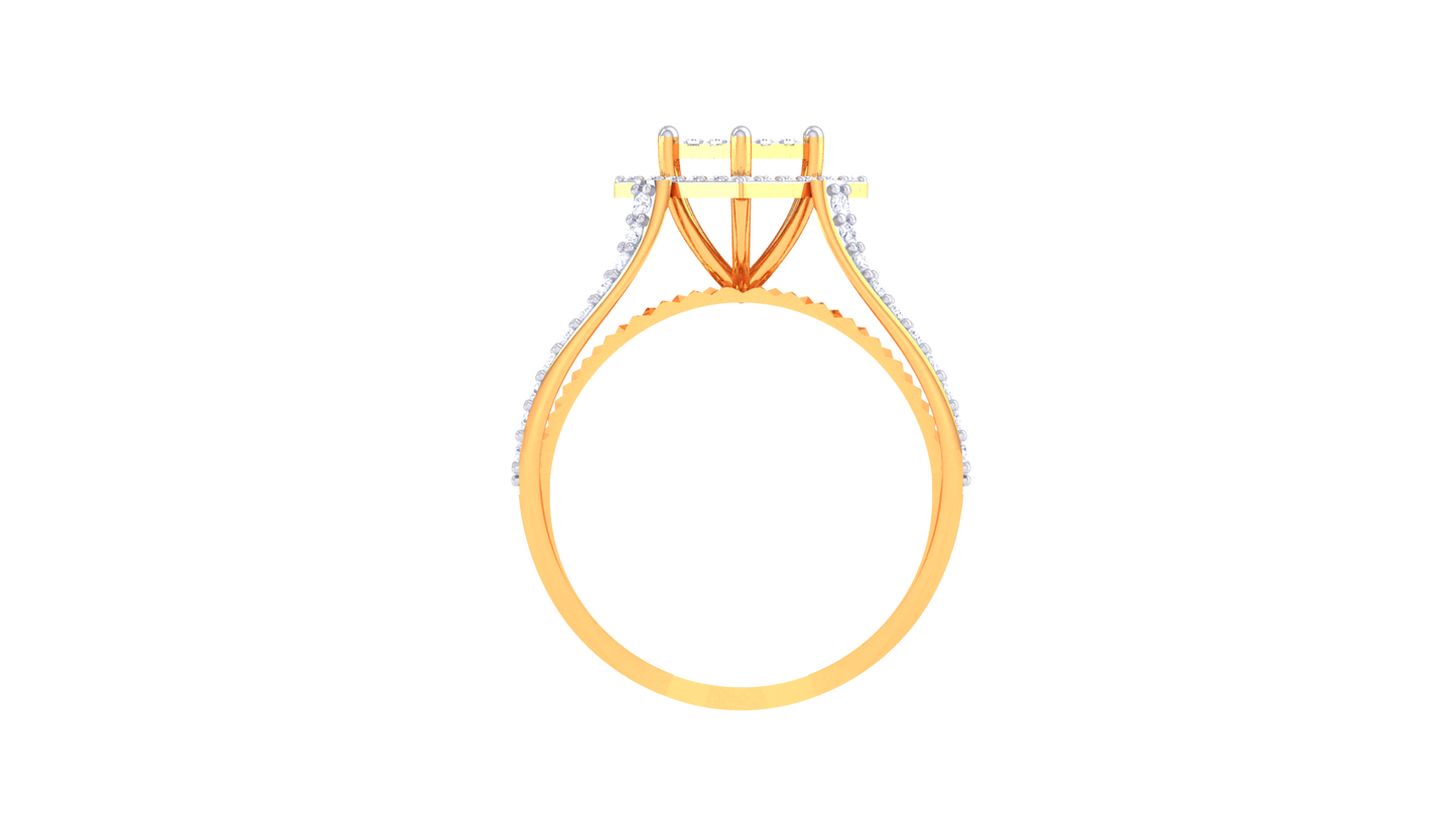 Lumière Prisma Halo – 0.57 Ct Square Diamond Gold Ring