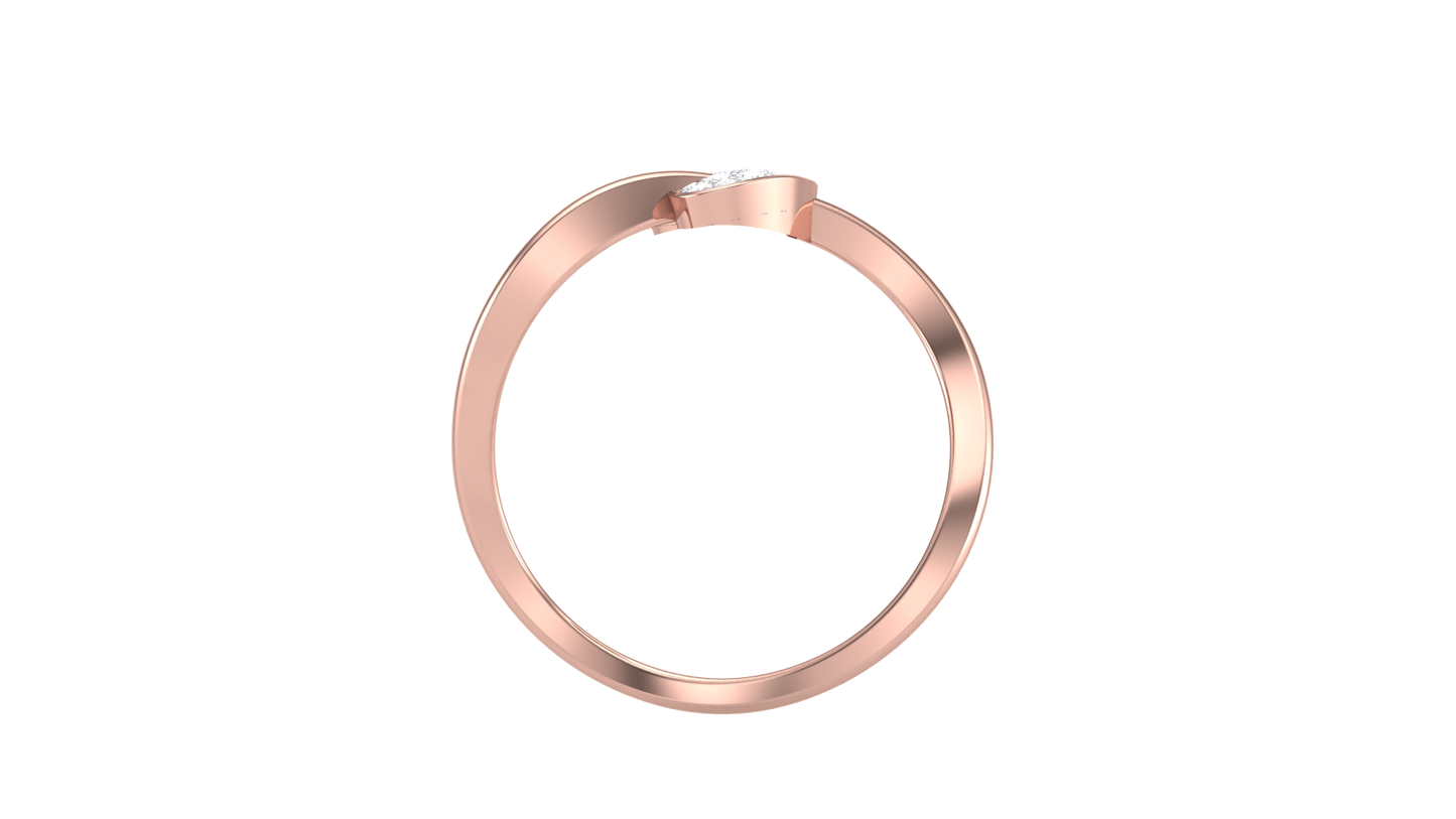 Lumiere Heartloop Rose Gold Ring - 0.09 Ct Round Diamond Pavé