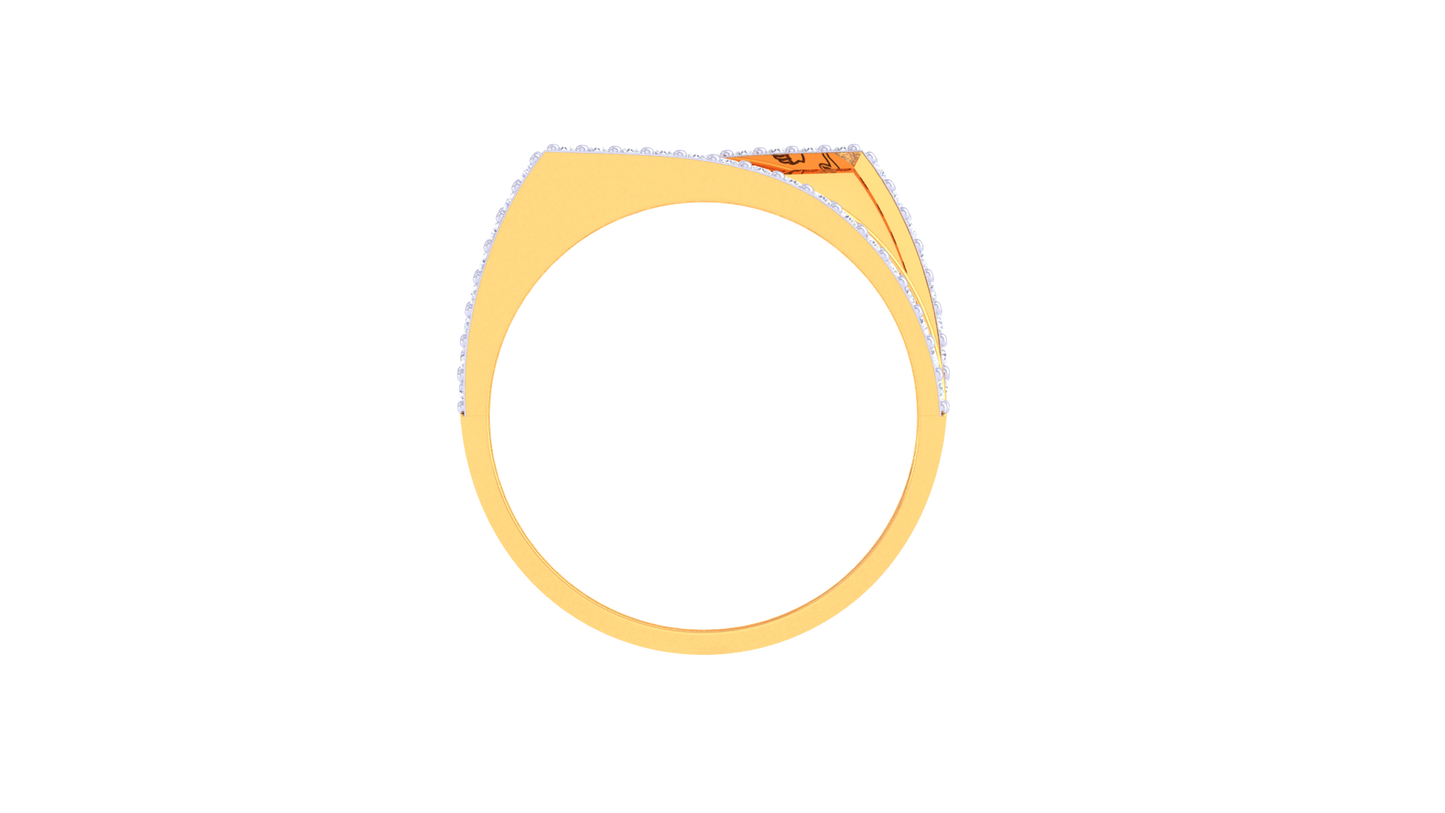 Éclat Éclipse Fusion Gold Ring – 0.49 Ct Radiant Pave Diamonds