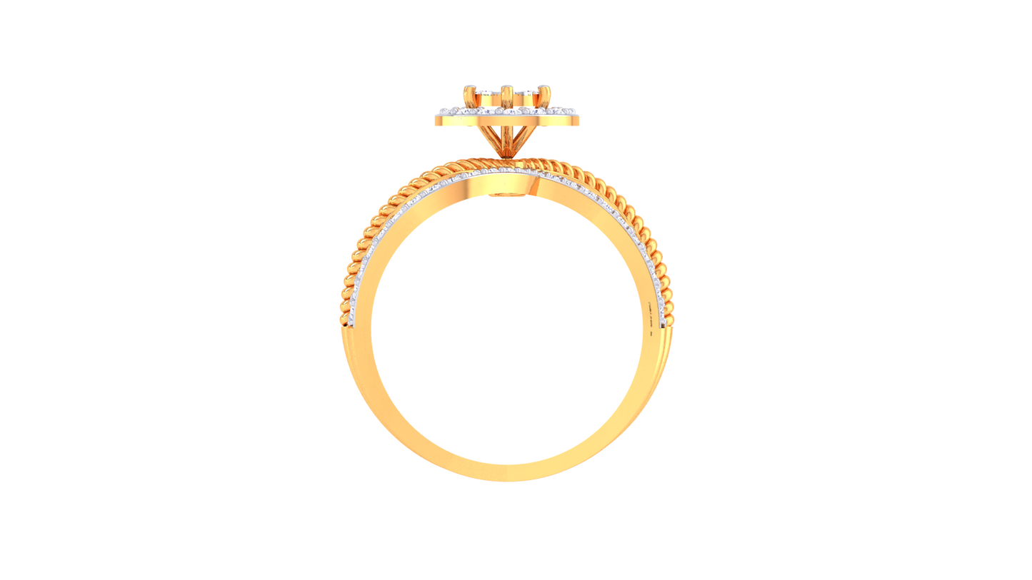 Lumière Aura Spirale Gold Ring – 0.61 Ct Round Diamonds