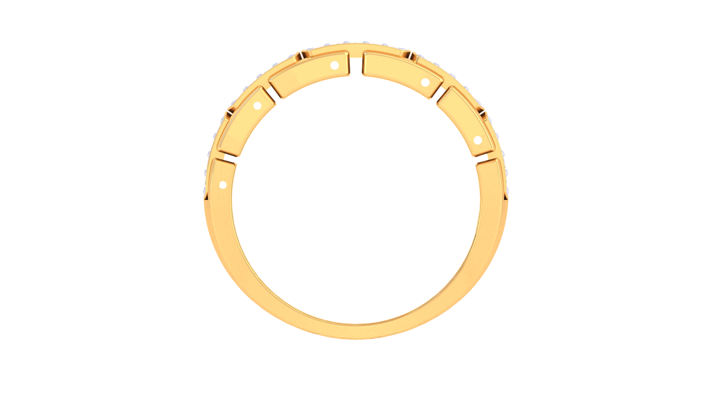 Iconique Bloc Séquence – 0.35 Ct Round Diamond Gold Ring