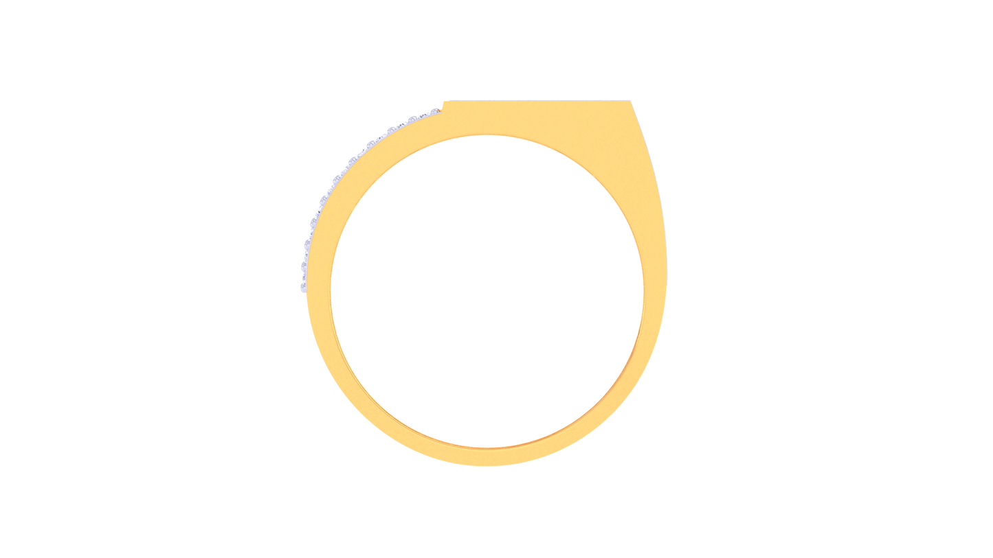 Lumière Scintillement Panel Gold Ring – 0.86 Ct Dazzling Diamonds