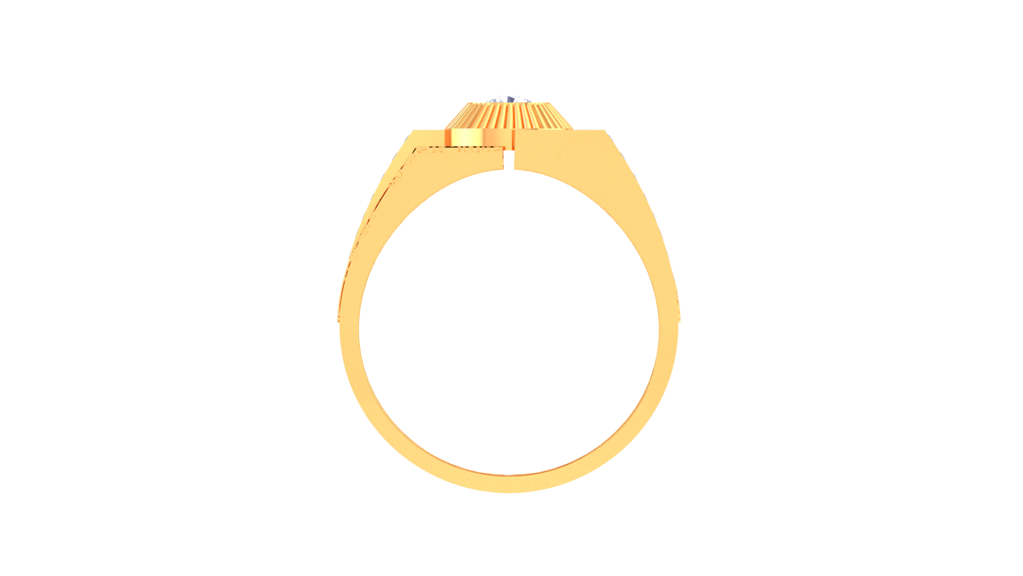 Éclat Prisme Solaire Gold Ring – 0.8 Ct Radiant Round Diamonds