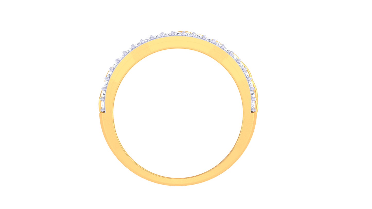 Artisan Tresse Héritage – 0.47 Ct Round Diamond Gold Ring