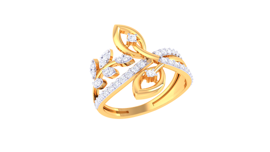 Iconique Botanical Grace Designer Gold Ring – 0.33 Ct Diamonds