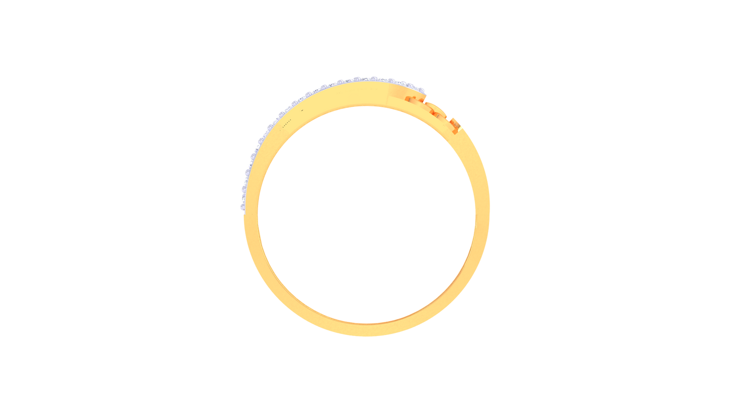 Lumière Pavé Illusion Gold Ring – 0.52 Ct Stunning Diamond