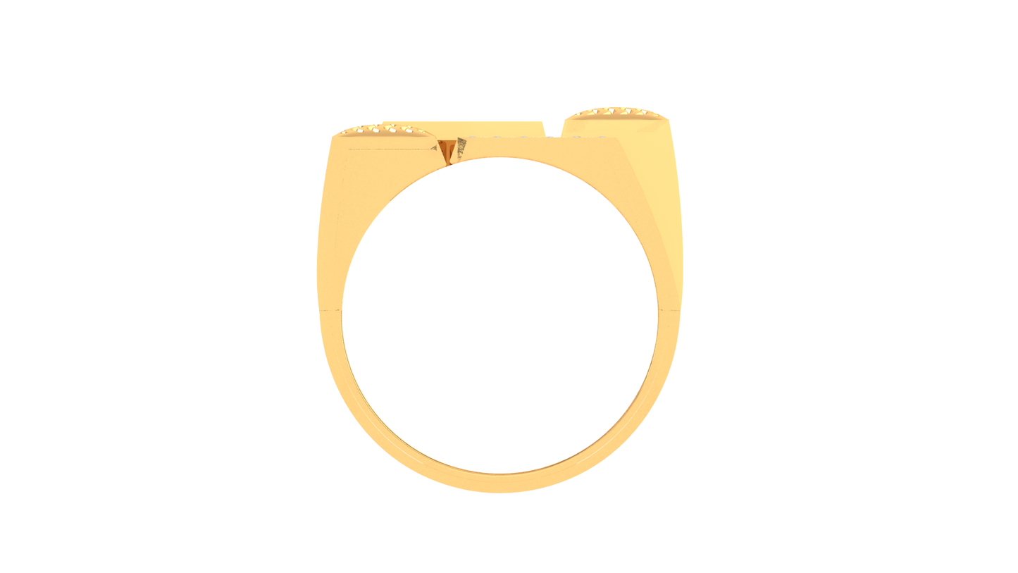 Éclat Forme Décalée – 0.59 Ct Round Diamond Gold Ring