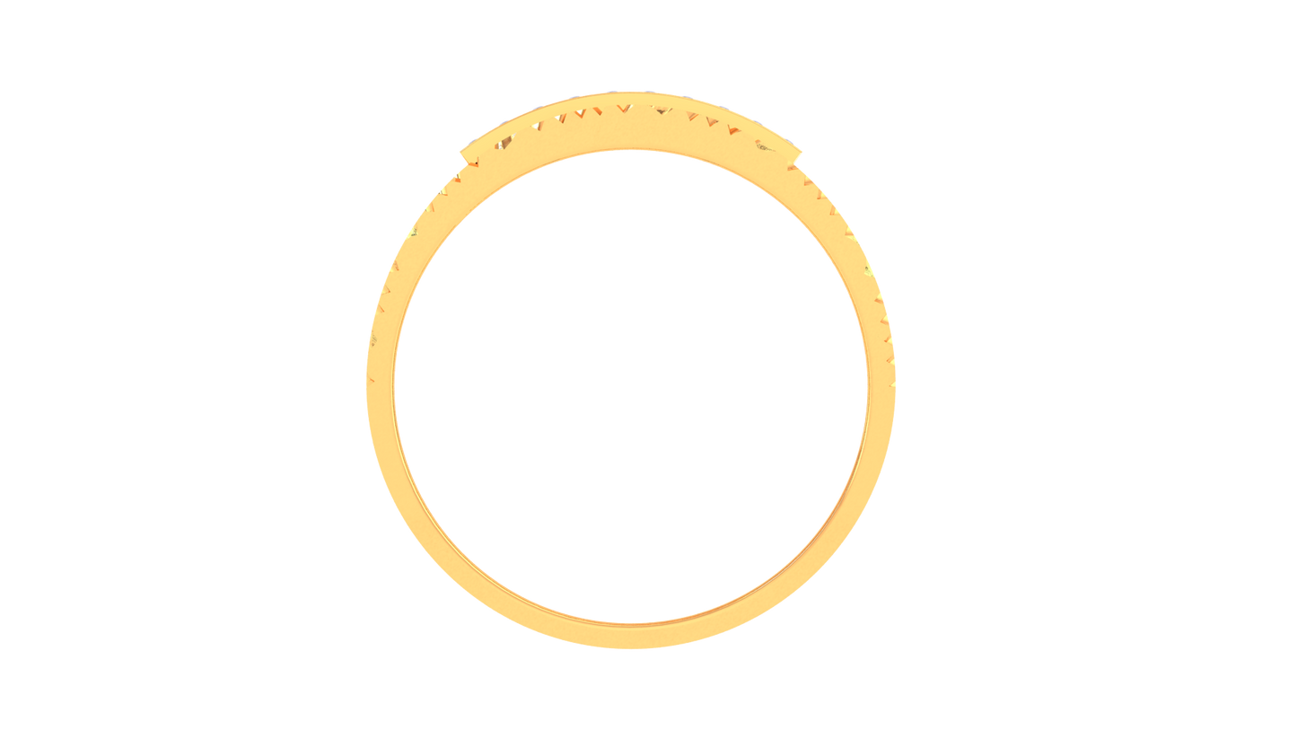 Éclat Module Chic Rose Gold Ring – 0.28 Ct Round Pave Diamonds