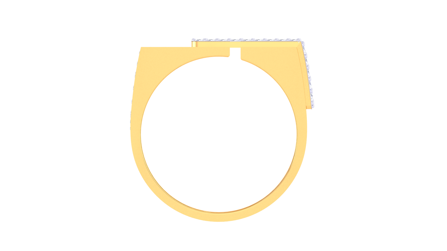 Éclat Hexaline Moderne – 0.6 Ct Round Diamond Gold Ring