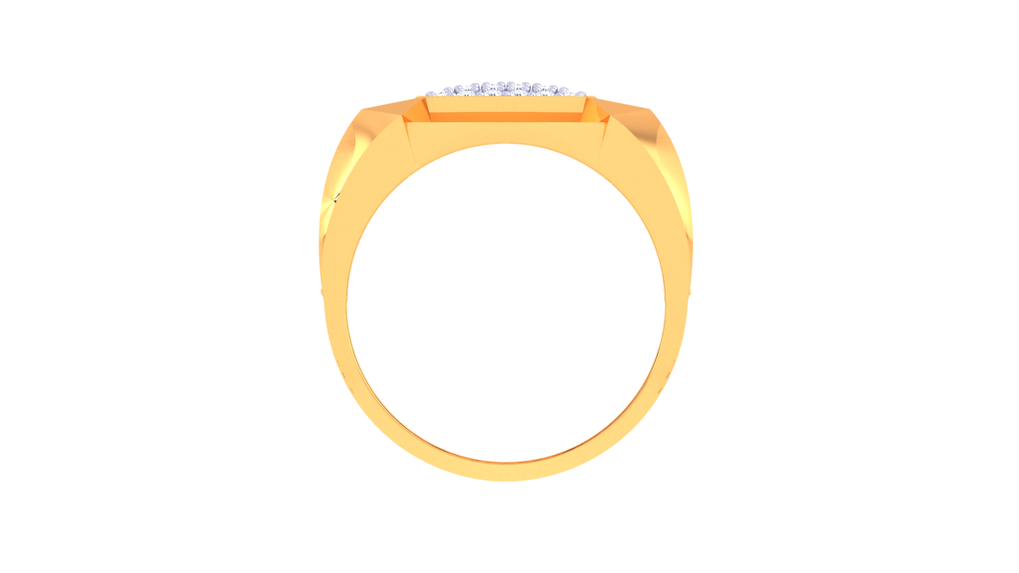 Éclat Portique Moderne Yellow Gold Ring – 0.83 Ct Round Pave Diamond