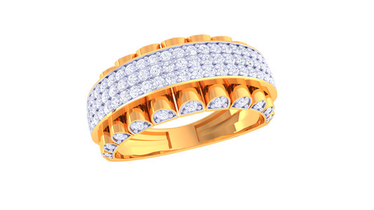 Éclat Mosaïque Signature Ring In Rose Gold – 0.74 Ct Round Diamonds Mosaic